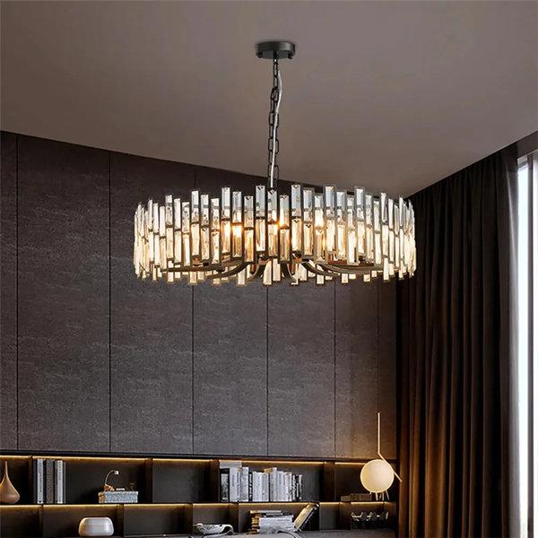 Alfaigh Modern Geometric Crystal Chandelier with Adjustable Chain