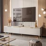 Anthone Cashmere TV Stand with Gold Legs