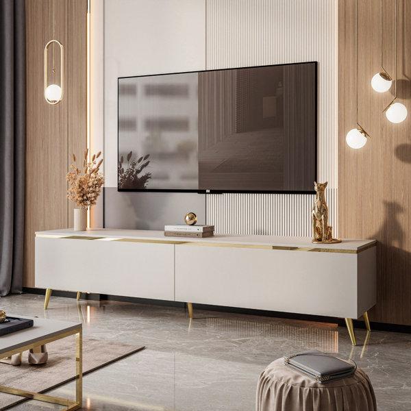 Anthone Cashmere TV Stand with Gold Legs