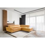CAPRI Genuine Leather Corner Sofa with Pull Out Bed