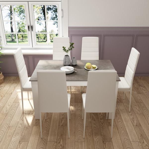 Elfredia 6 Person Wood Dining Set