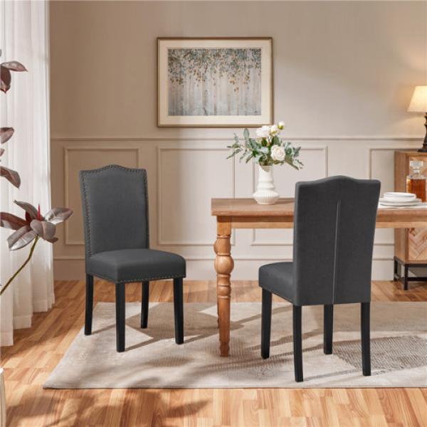 Fabric Upholstered Parsons Chair (Set of 2)