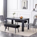 Fairmont Dining Table with 2 Velvet Chairs and 2 Benches