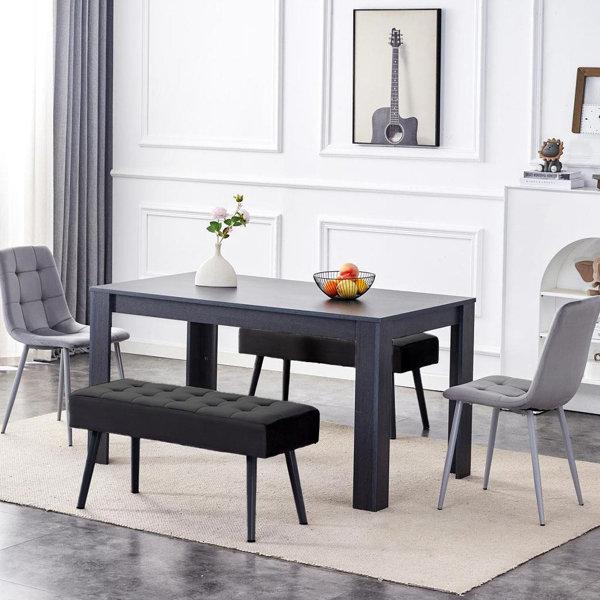 Fairmont Dining Table with 2 Velvet Chairs and 2 Benches