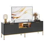 Fluted Media Console with Wave Pattern