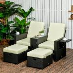 Latton Rattan Person Seating Group with Cushions