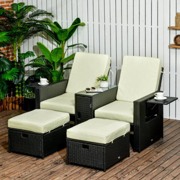 Latton Rattan Person Seating Group with Cushions