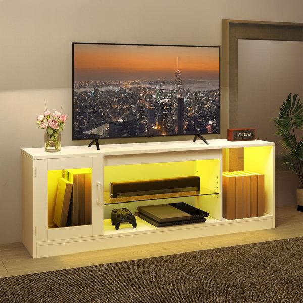 LED TV Unit for TVs up to 70" with Adjustable Glass Shelf