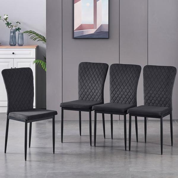 Leilauni Tufted Upholstered Velvet Armless Dining Chair (Set of 2)