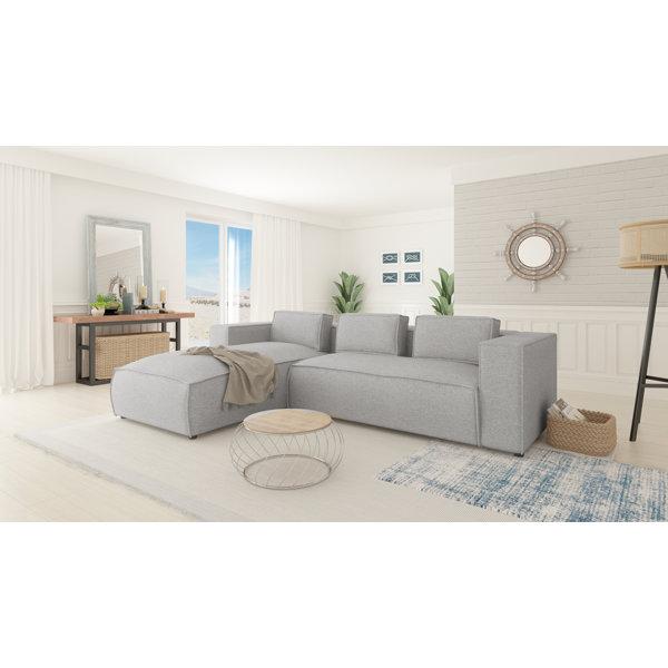 Modern L-Shape Corner Sofa Alster Made of Luxurious Microfibre with Soft Seat