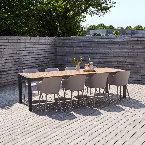 Metal Patio Dining Set with Extendable Rectangular Table