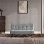 Small Seater Padded Convertible Sofa Bed with Wooden Legs