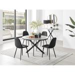Tierra Modern Chrome & Glass Round Dining Table Set