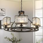 Vallonia Light Dimmable Wagon Wheel Chandelier